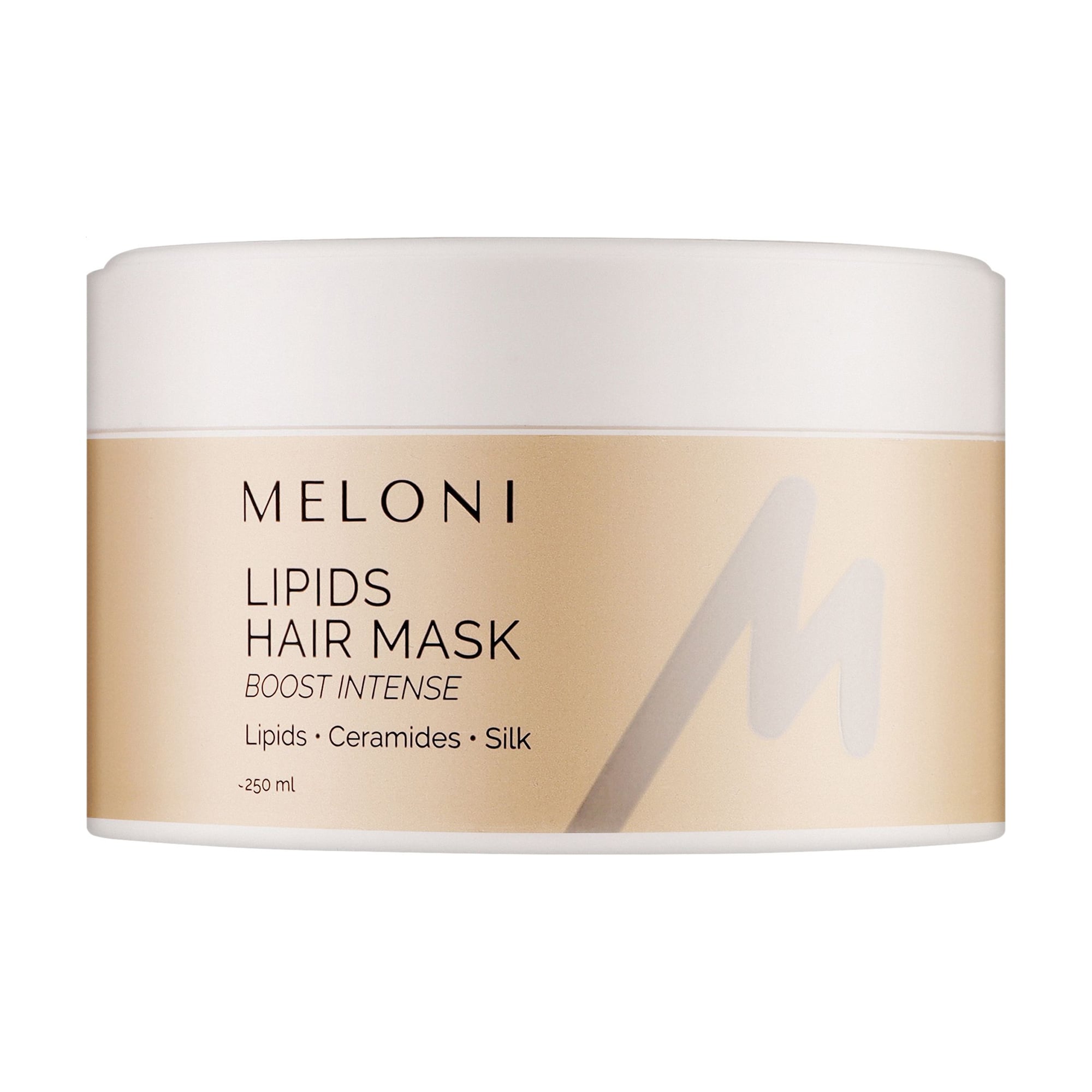Ліпідна маска для волосся MELONI Boost Intense Lipids Hair Mask з кератином, церамідами та білками шовку, 250 мл